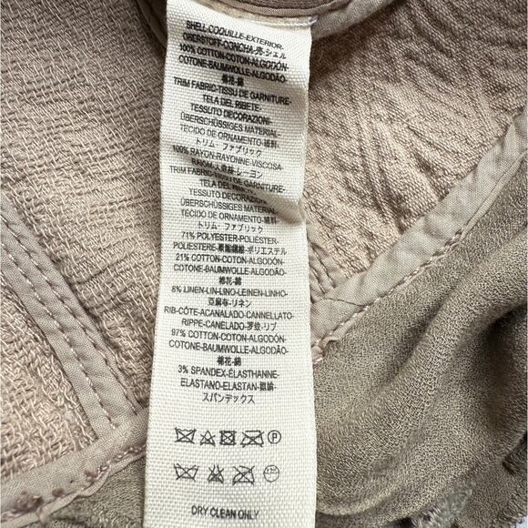 RARE Free People Military Ruffles Jacket Taupe Size 10 - Picture 5 of 10